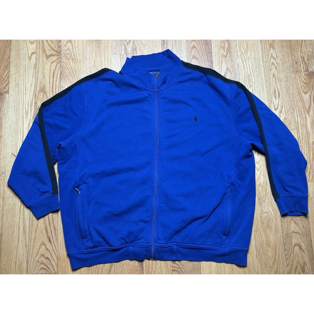 Polo Ralph Lauren Performance Cotton Full Zip Track Jacket Size 3XB Blue VTG